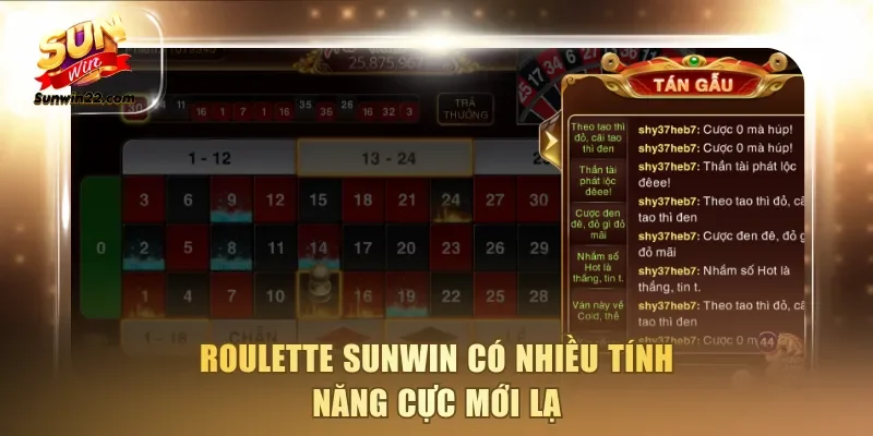 Roulette Sunwin có nhiều tính năng cực mới lạ